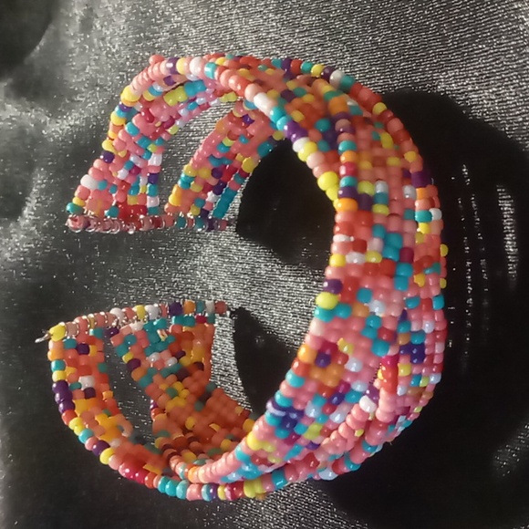 Beaded braided wrapped bracelets colorful expandable - Picture 2 of 4